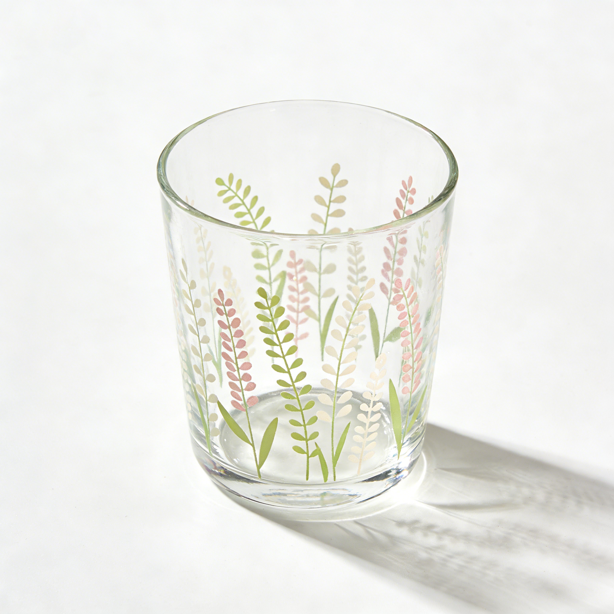 Pastel Grass Print Glass Tumbler