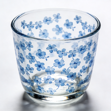 Blue Forget-Me-Not Glass Tumbler