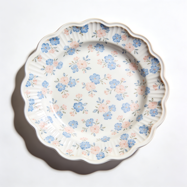 Scalloped Edge Ditsy Floral Plate