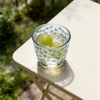Blue Forget-Me-Not Glass Tumbler
