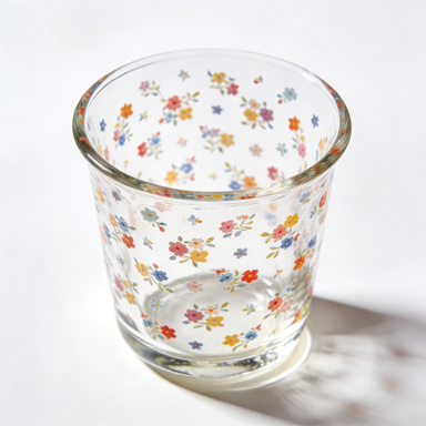 Mini Wildflower Print Glass Tumbler
