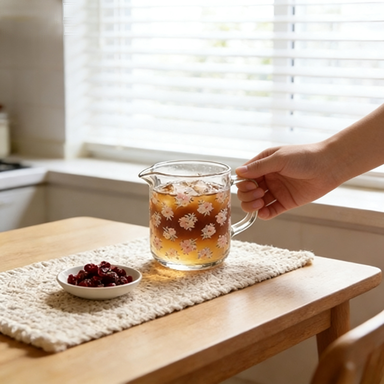 Mini Pink Floral Glass Pitcher