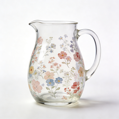Wildflower Meadow Glass Pitcher